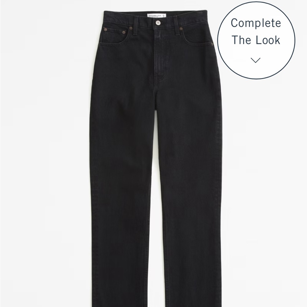 Abercrombie 90s straight leg ultra high rise black jeans